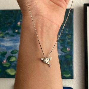 Elegant Silver Bird Pendant Necklace